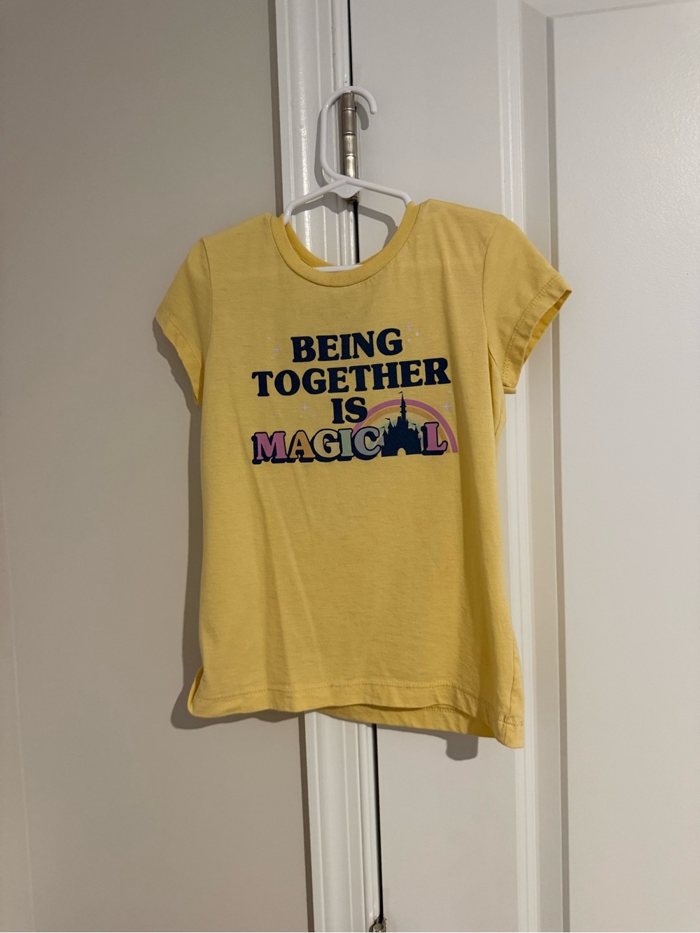 Disney Yellow 'Being Together Is Magical' Graphic Tee small